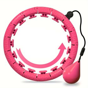 Adjustable Weighted Fitness Ring - Enhance Core Strength With 22 Detachable Knots  High-Intensity Calorie Burning Fitness Hoop - Muscle Sculpting Trai (Color: Pink)