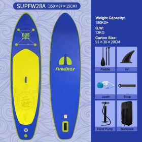 Vertical Paddle Board, Surfboard, Paddle Board, Upper Board, Inflatable Paddle Board (Option: Blue-350x87x15cm)