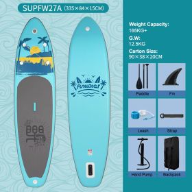 Water Skiing And Surfing, Standing Surfboard, Inflatable Surfboard (Option: Bule-335x84x15cm)