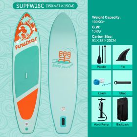 Vertical Paddle Board, Surfboard, Paddle Board, Upper Board, Inflatable Paddle Board (Option: Lake Blue-350x87x15cm)